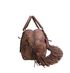 Natural Cervo Patch Bauletto Fringe Bag, side view